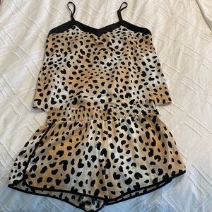 Leopard print pj tank and shorts